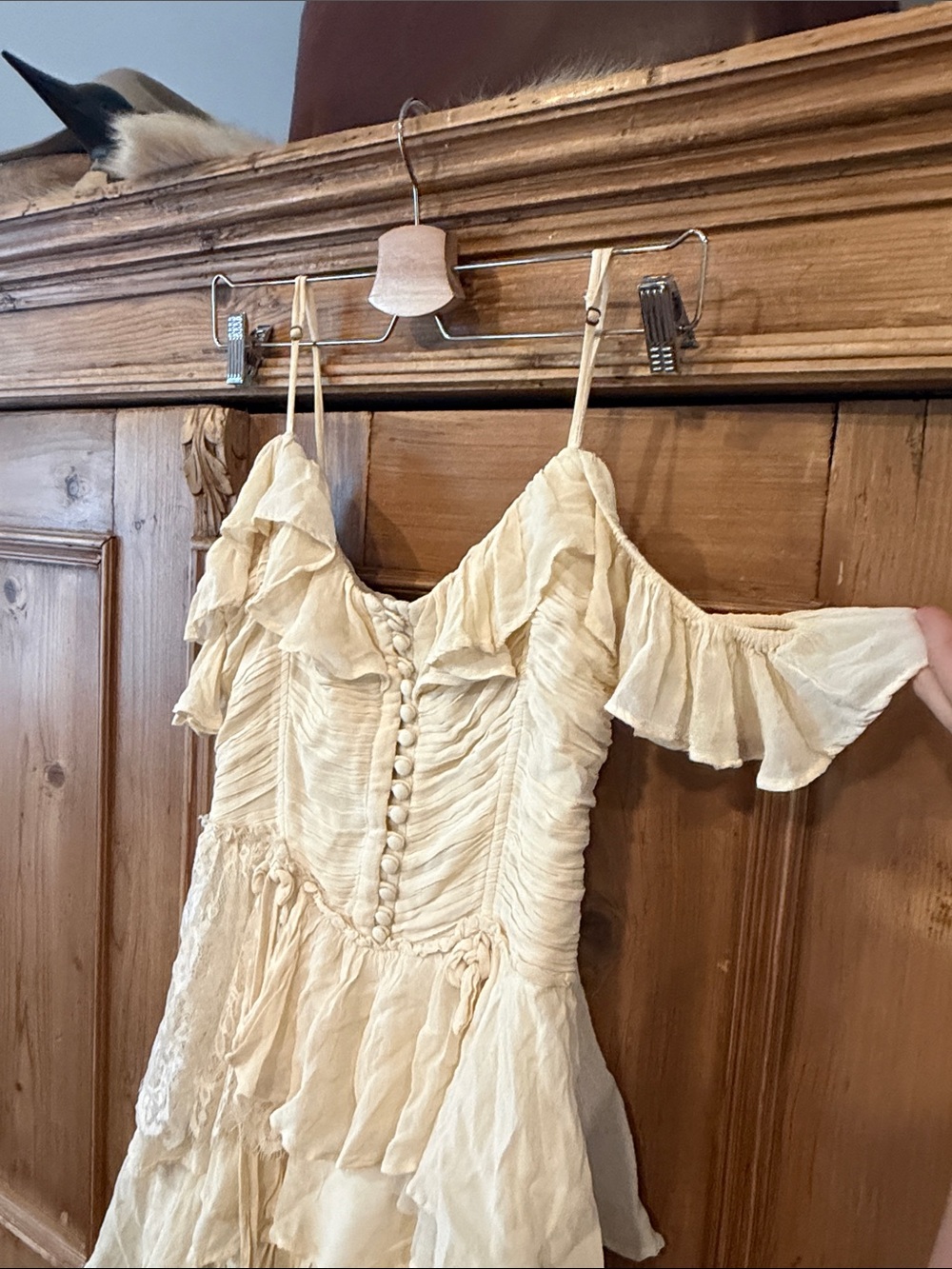 Anthropologie Corset Tiered Lace Ruffle Dress - Picture 5 of 8